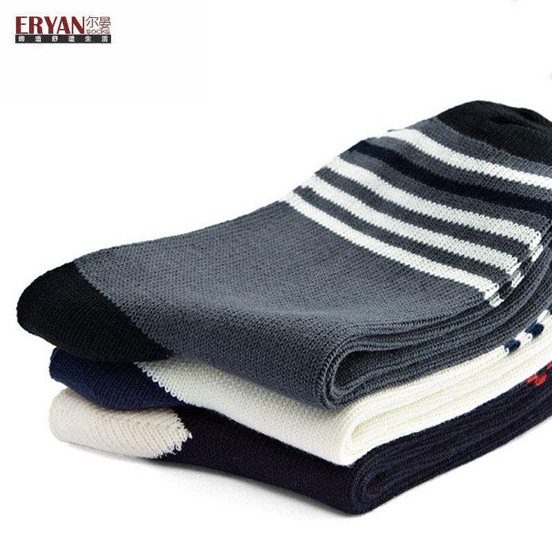 尔晏新款棉休闲条纹秋季中筒袜子 尔晏短袜/打底袜/丝袜/美腿袜
