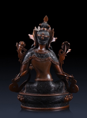 纯铜绿度母菩萨摆件密宗佛像家用