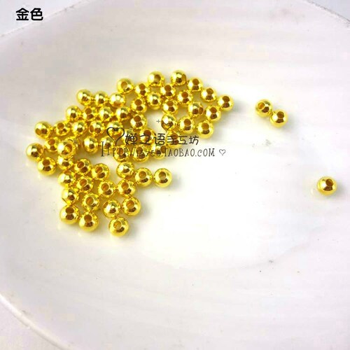 DIY饰品配件手工串珠材料 4MM小铁珠串孔珠子隔珠 kc金 100个 - 图2