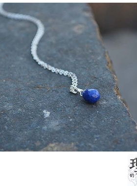 天然水滴形纯银锁骨链吊坠