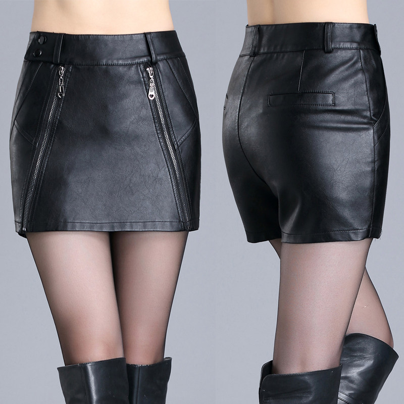 2020新款显瘦百搭皮裤修身大码皮裙 安泽蕊休闲裤