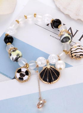 百搭贝壳串珠甜美风配饰水晶手链