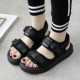 Dép mỏng Velcro nữ sinh viên Xia Datong Giày bãi biển hoang dã Công chúa Hàn Quốc Hồng Kông hương vị sang trọng Han Fan - Sandal dép sandal nữ đi học Sandal