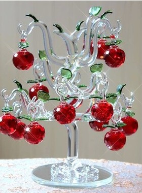 发财树开业乔迁结婚礼物水晶苹果