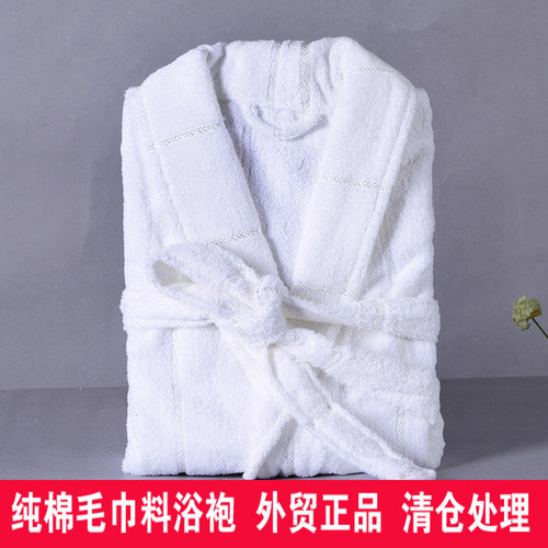 全棉毛巾料浴袍睡袍男女通用长款新疆棉四季秋冬纯棉吸水速干包邮 - 图3