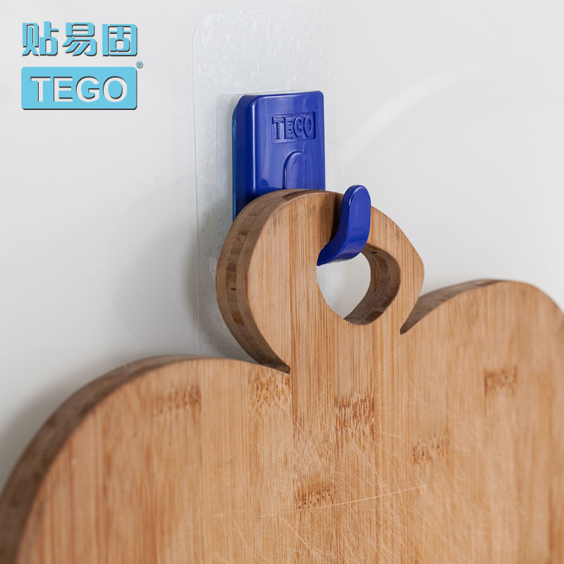 TEGO/贴易固无痕吸膜椭圆强力挂钩承重收纳厨房浴室寝室挂门衣架-图0