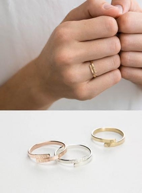 情人节纯银玫瑰金14K注金戒指