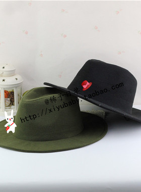 重工刺绣字母硬挺毛呢帽檐新品