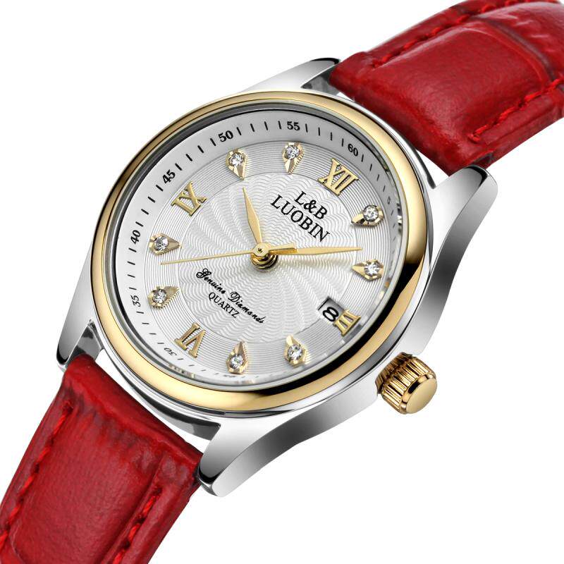 罗宾正品韩国镶钻皮带女士石英表 luobin国产腕表