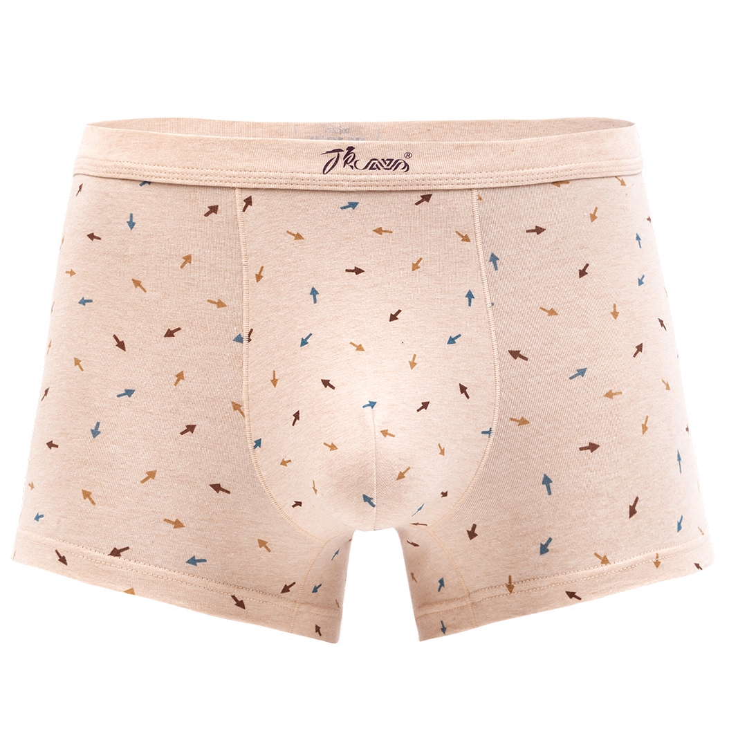 顶瓜瓜天然彩棉爸爸内裤男士平角裤印花U凸顶呱呱短裤加肥加大码,淘宝优惠券,粉丝福利购,淘宝优惠卷