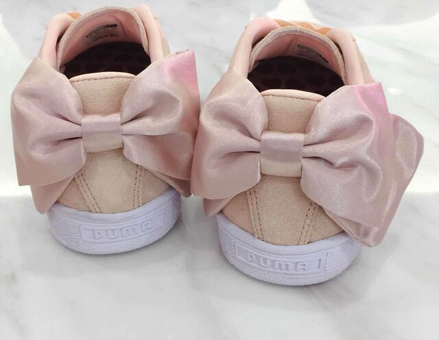 puma suede pink bow