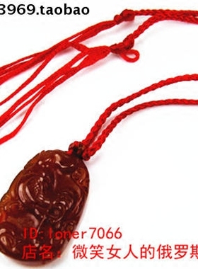 琥珀色十二生肖属相玛瑙原石项链