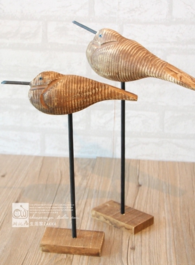 美式风实木裂纹家居客厅包邮小鸟