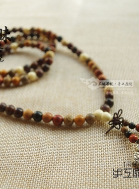 天然鸡翅木佛珠民族风多宝手串