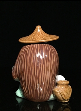 陶瓷假山姜太公钓鱼渔翁工艺品