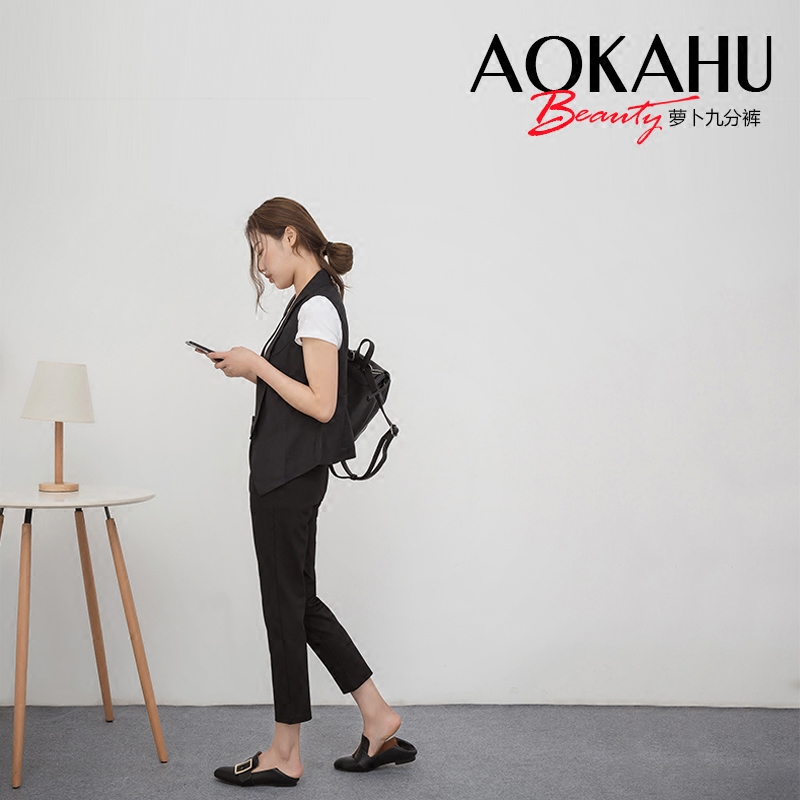 春夏烟管裤西装韩版宽松高腰哈伦裤 澳卡狐女装休闲裤