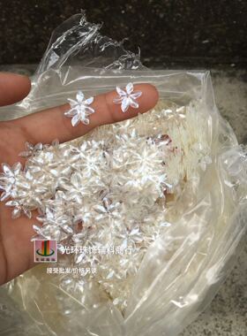 DIY花形亮片14mm油光米白色六瓣梅花亮片 六尖梅珠片 梅花珠片