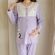 Mùa xuân và mùa thu phụ nữ mang thai nhà quần áo cotton tháng quần áo cho ăn quần áo mùa thu và mùa đông dài tay áo sau sinh cho con bú bộ đồ ngủ dày - Giải trí mặc / Mum mặc quần áo bầu Giải trí mặc / Mum mặc
