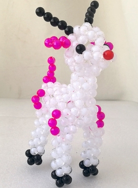 串珠十二生肖山羊可爱风成品摆件