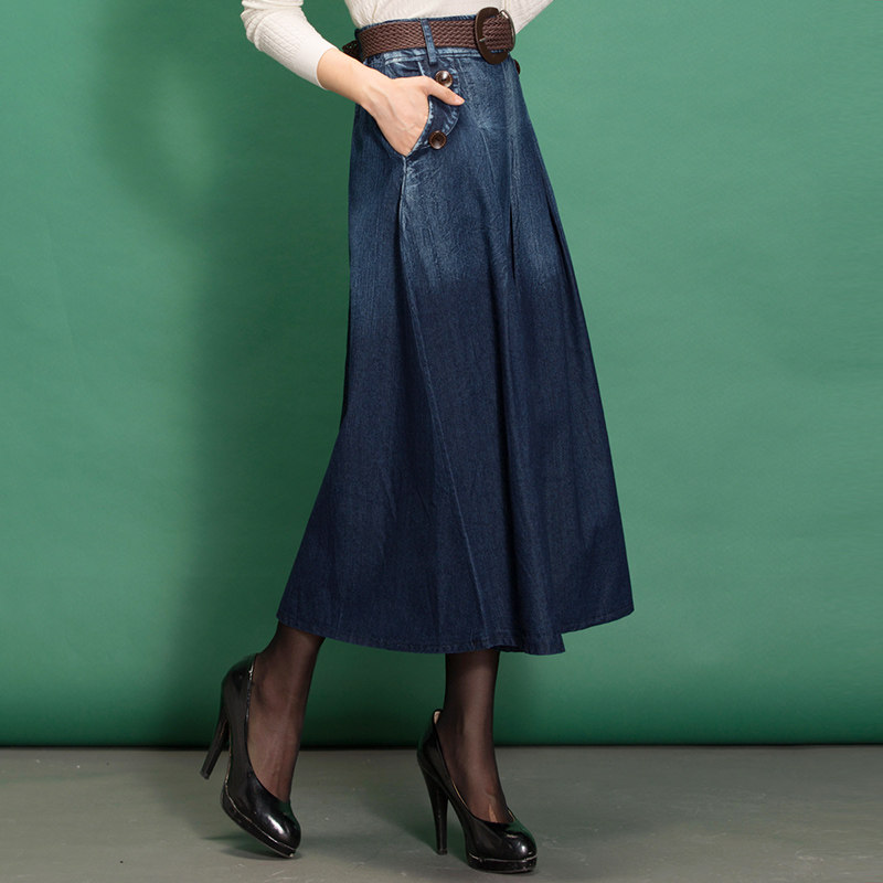中长款夏秋高腰a字长款大码半身裙 特尚莱菲半身裙