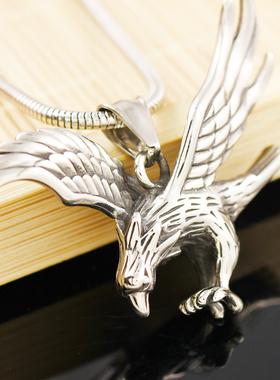 银缘宝欧美复古老鹰飞鹰吊坠项链