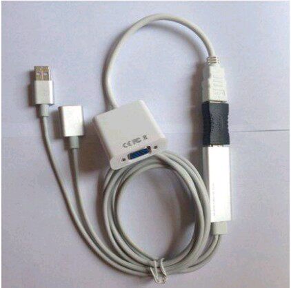 iphone11适用苹果7plus手机8X转VGA转接头ipad5平板4mini2连接线XR电视频air3同屏转换器6S投屏投影仪显示器6 - 图1