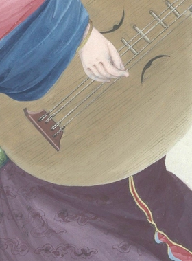 中国传统风彩绘乐器教学装饰画