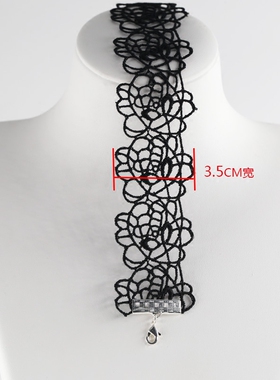 项链脖子饰品黑色简约大方宽边