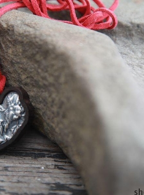 【情人节礼物】抱朴090-黑檀镶纯银吊坠·牡丹与莲