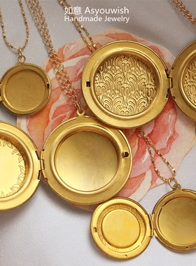 回流古董首饰相片盒吊坠项链