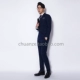 Bộ đồ đôi ngực kiểu Anh ba mảnh nam mùa thu Châu Âu và Mỹ quý ông thời trang kẻ sọc tối màu - Suit phù hợp