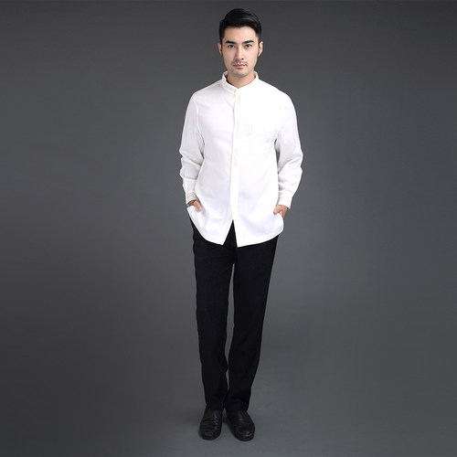 男士唐装裤子松紧腰秋冬季中国风男装休闲黑色纯色 中式长裤 - 图1