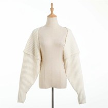 Womens sweater loose bat sleeve knitted shawl top