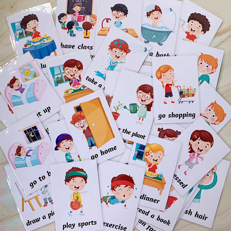 极速34pcs English Early Learning Flash Cards For Kids Daily - 图1