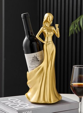 美女葡萄红酒架摆件轻奢高档客厅餐边柜酒柜酒吧民宿特色软装饰品
