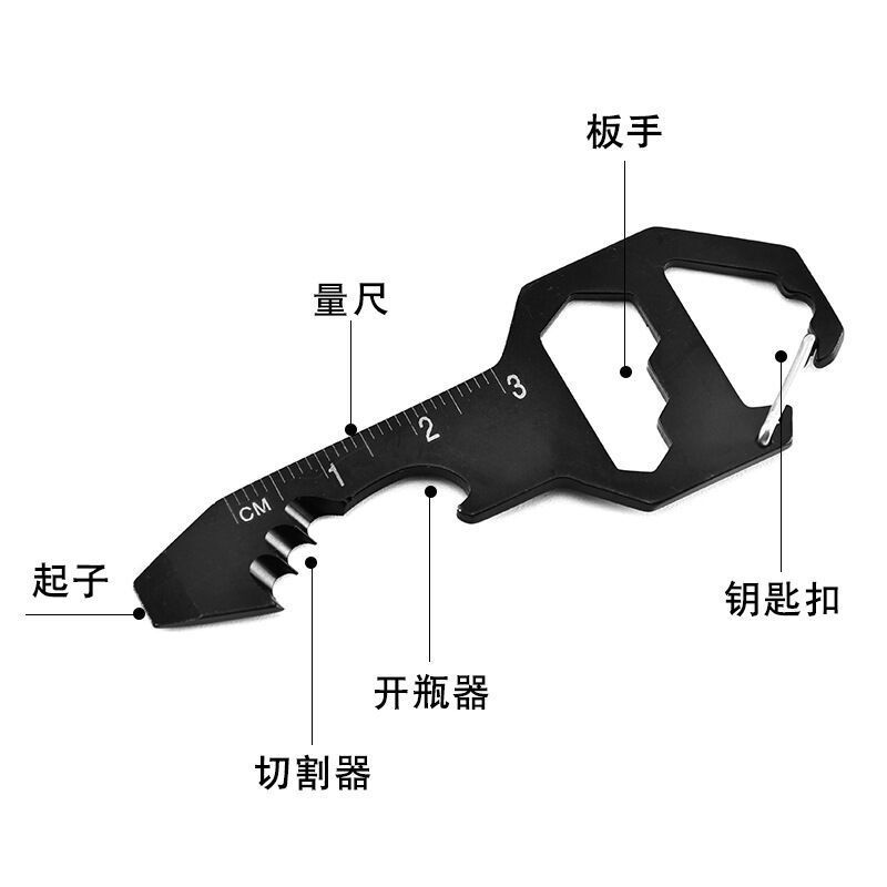 钥匙挂件扣卡式工具军卡多功能开瓶器内六角挂件便携螺丝刀迷你-图0