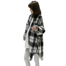 Pregnancy Woman Dress Fall 2023 New Shirts Foreign fur Long sleeves jacket Autumn winter T go out shirts Long version of the blouse