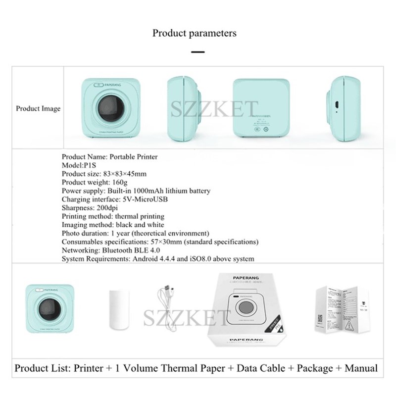 网红1 PC  PAPERANG P1S Portable thermal printer A variety of - 图3