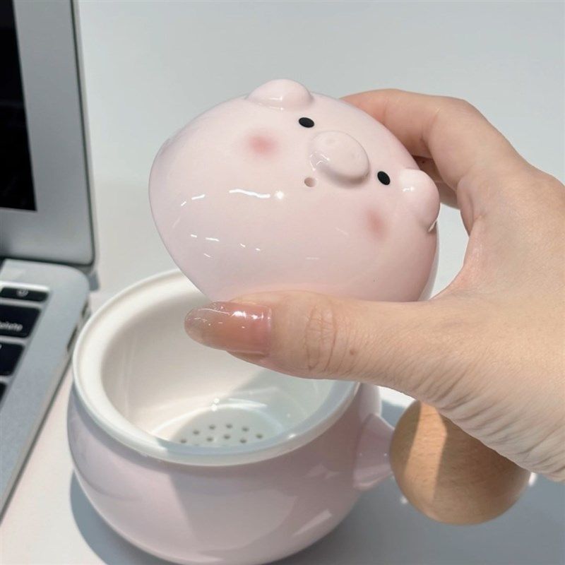 小茶壶一人饮迷你女士养生泡茶精致陶瓷茶杯子茶水分离卡通过滤杯,淘宝优惠券,粉丝福利购,淘宝优惠卷