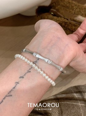 经典奶油白baby珠强光泽正圆施家珍珠手链气质百搭新款高级感叠戴