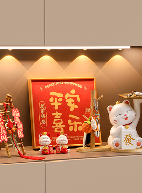 小众高货招财猫摆件乔迁新居布置装饰用品搬家礼物入户玄关钥匙置