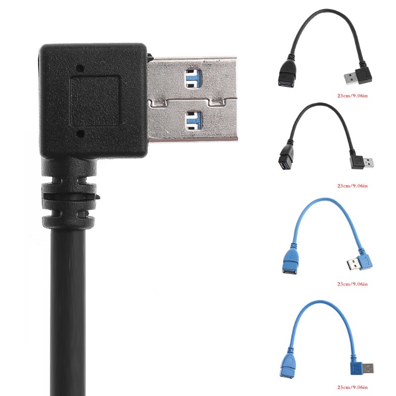 网红USB 30 A LeftRight Angle 90 Degree Male To Female Adapte - 图2