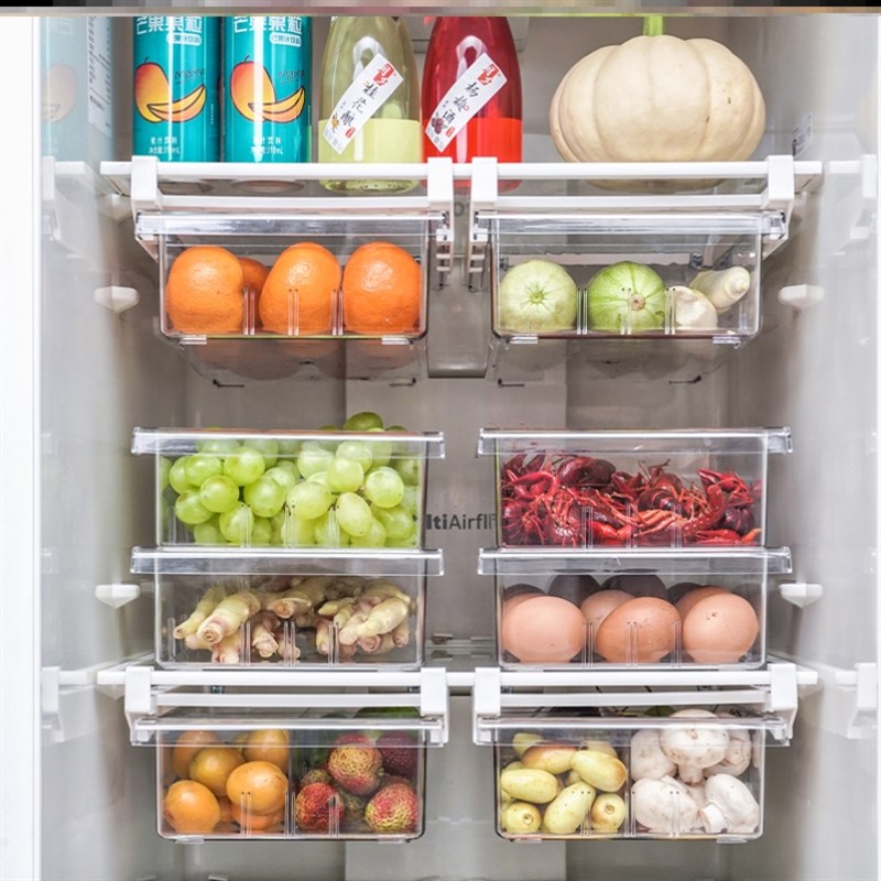 速发冰箱隔板塑料抽屉式鸡蛋食物保鲜挂架拿取方便收纳整理分层置 - 图1