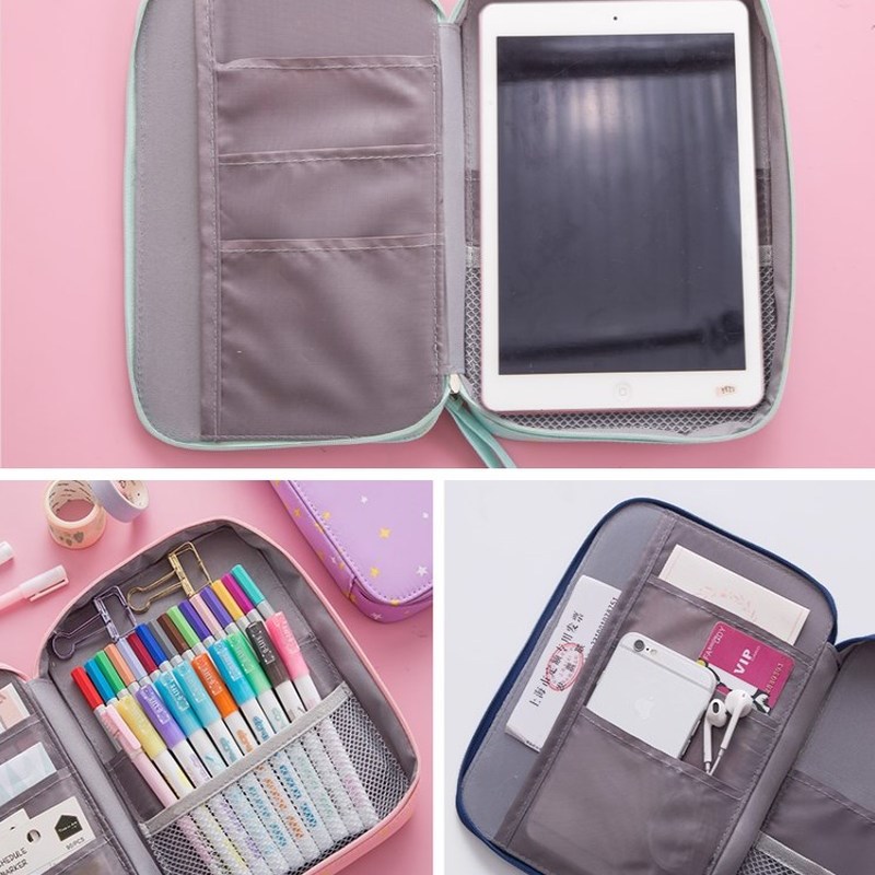 速发Korean Kawaii Pencil Case Storage Bag Cute  Big Pencil B - 图1