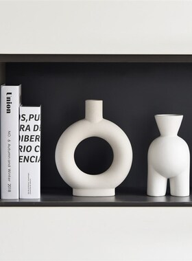 意式现代极简风客厅玄关家居装饰品摆件陶瓷花瓶高级感样板间摆设