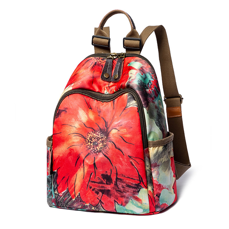 印花牛津布双肩包女2022新款时尚防水旅行小背包轻便帆布女包包,淘宝优惠券,粉丝福利购,淘宝优惠卷