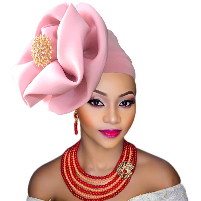 推荐Auto gele cap party african headtie wedding african head-图1