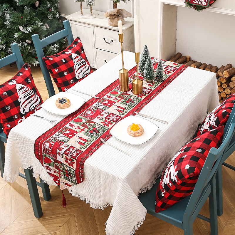 速发Christmas decoration Christmas polyester cotton table fl - 图2