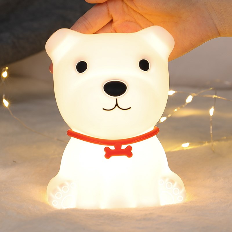 速发Kawaii LED Night Light Sensor Lights Lampe Dog Remote Co-图0