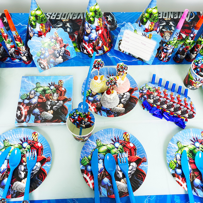 Avengers SuperHero Partty Supplies Decorations Kids Birthday - 图3